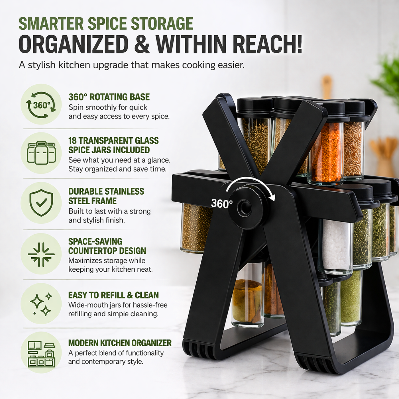 18 Jar Rotating Spice Rack