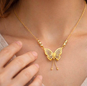 Gold Butterfly Pendant Necklace