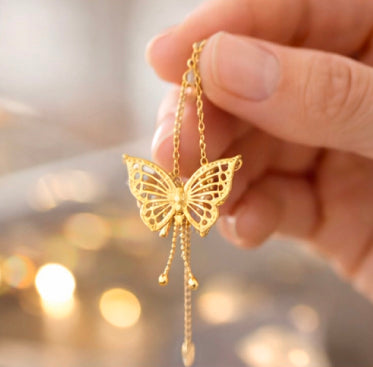 Gold Butterfly Pendant Necklace
