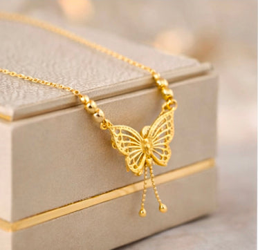 Gold Butterfly Pendant Necklace