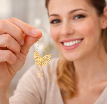 Gold Butterfly Pendant Necklace