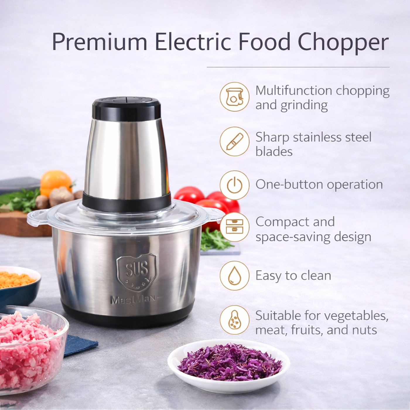 Food Processor Multifunction Food Chopper