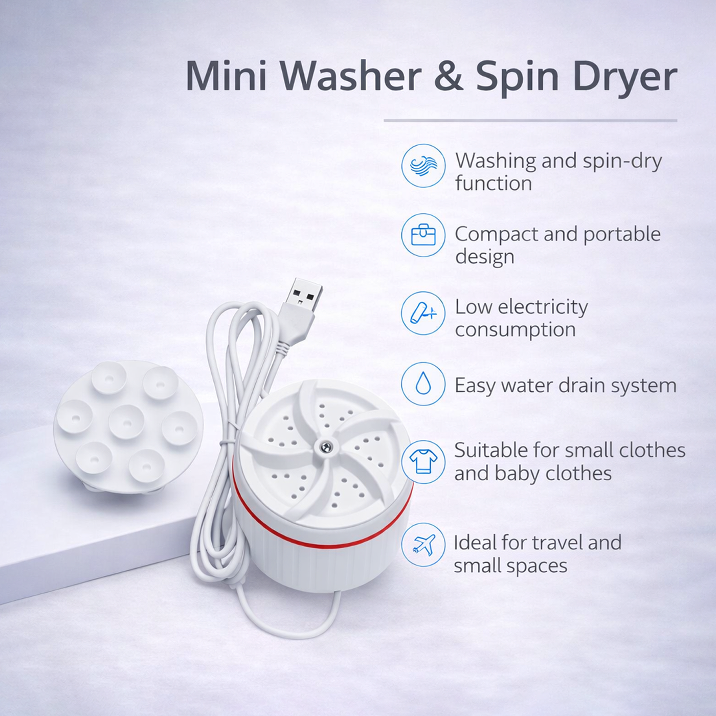 2 in 1 Mini Washing Machine