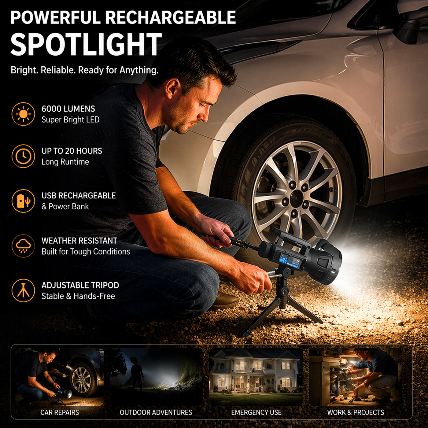 Portable LED Flashlight